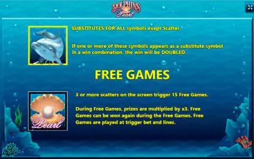 Бонусна гра ігрового апарату Dolphins Pearl