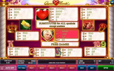 Символи ігрового слота Queen of Hearts Deluxe